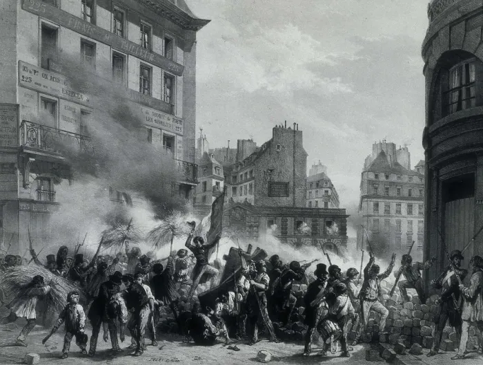 Framed Print : France. Revolution of 1848. Fight and taking of the Palace of Water in the Royal Palace Square of Paris. AISA / Everett Collection**US SALES ONLY**