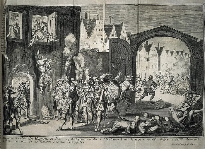 Framed Print : France. Saint Bartholomew's Day massacre in Paris (24th August 1572). Engraving. SPAIN. Barcelona. Biblioteca de Catalunya (National Library of Catalonia)