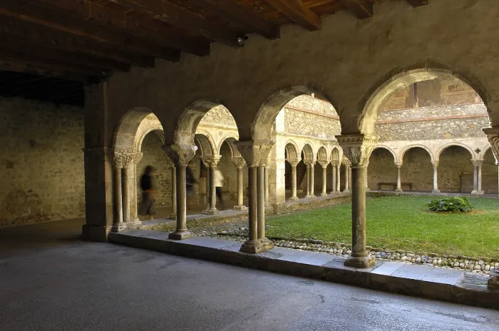 Framed Print : FRANCE. Saint-Girons. Romanesque cloister of the Cathedral of Saint-Lizier (11th - 12th c.). Romanesque art. Rafa Prez / AISA / Everett Collection (188068)**US SALES ONLY**