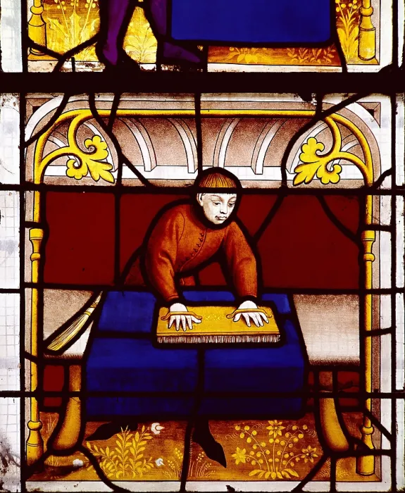 Framed Print : FRANCE. Semur-en-Auxois. Church of Notre-Dame. Working on a fabric (15th c.). Gothic art. Glass window. AISA / Everett Collection**US SALES ONLY** Framed Print : FRANCE. Semur-en-Auxois. Church of Notre-Dame. Working on a fabric (15th c.). Gothic art. Glass window. AISA / Everett Collection**US SALES ONLY**