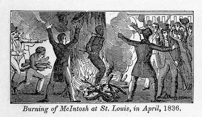 Framed Print : Francis L. McIntosh, a free mulatto boatman, killed St. Louis's deputy sheriff, George Hammond, while resisting arrest Framed Print : Francis L. McIntosh, a free mulatto boatman, killed St. Louis's deputy sheriff, George Hammond, while resisting arrest