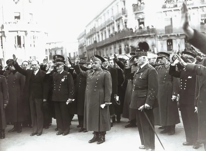 Framed Print : Francisco Franco visits Philippe Ptain in Montpellier (1940). AISA / Everett Collection**US SALES ONLY**