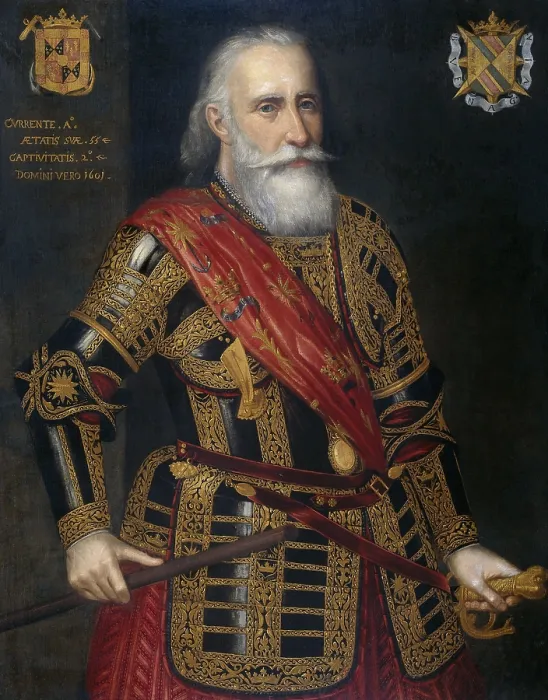 Framed Print : Francisco Hurtado de Mendoza, Admiral of Aragon, by Anonymous artist, 1601, Netherlandish painting, oil on canvas (BSLOC_2016_3_129)