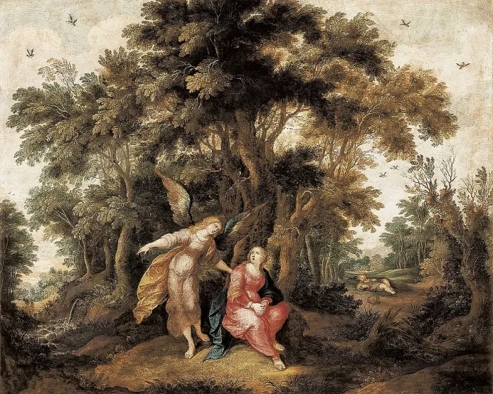 Framed Print : FRANCKEN II, Frans, 'the Younger' (1581-1642). Hagar and the Angel. beg. 17th c. Genesis, chap.16, verse 7-14
