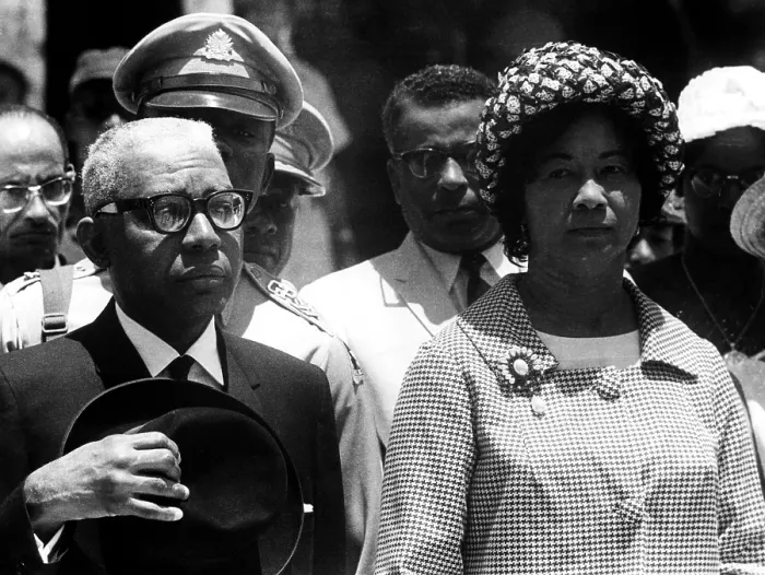 Framed Print : Francoise Duvalier and his wife, 1963. Courtesy: CSU Archives / Everett Collection