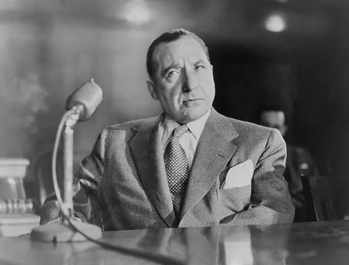 Framed Print : Frank Costello (1891-1973), testifying before the Kefauver Committee investigating organized crime in March 1951 Framed Print : Frank Costello (1891-1973), testifying before the Kefauver Committee investigating organized crime in March 1951