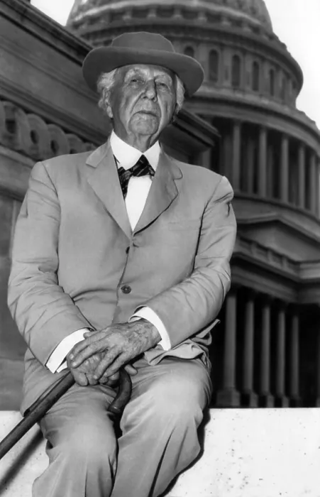 Framed Print : Frank Lloyd Wright (1867-1959), prominent American architect, Washington DC, 1955. Courtesy: CSU Archives / Everett Collection