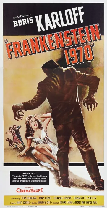 Framed Print : FRANKENSTEIN 1970, US poster art, 1958
