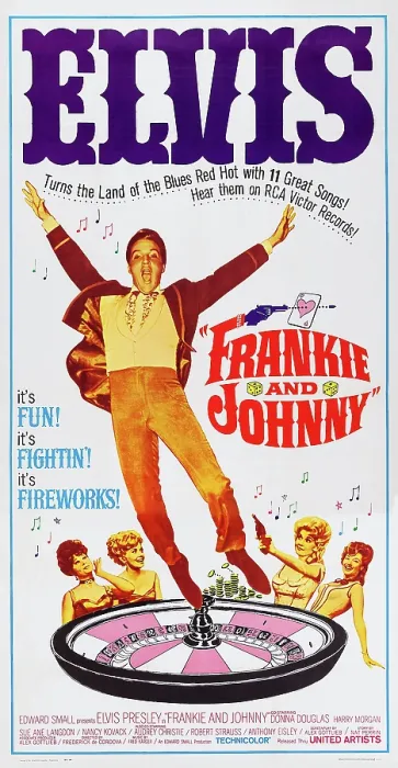 Framed Print : FRANKIE AND JOHNNY, US poster art, Sue Ane Langdon, (bottom left), Donna Douglas, (bottom second left), Elvis Presley, (center), 1966