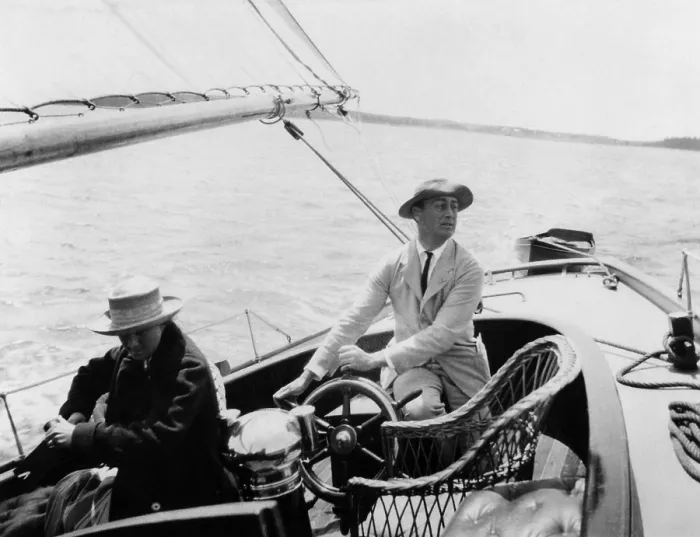 Framed Print : Franklin D. Roosevelt sailing at Campobello in 1906. (BSLOC_2013_6_23)