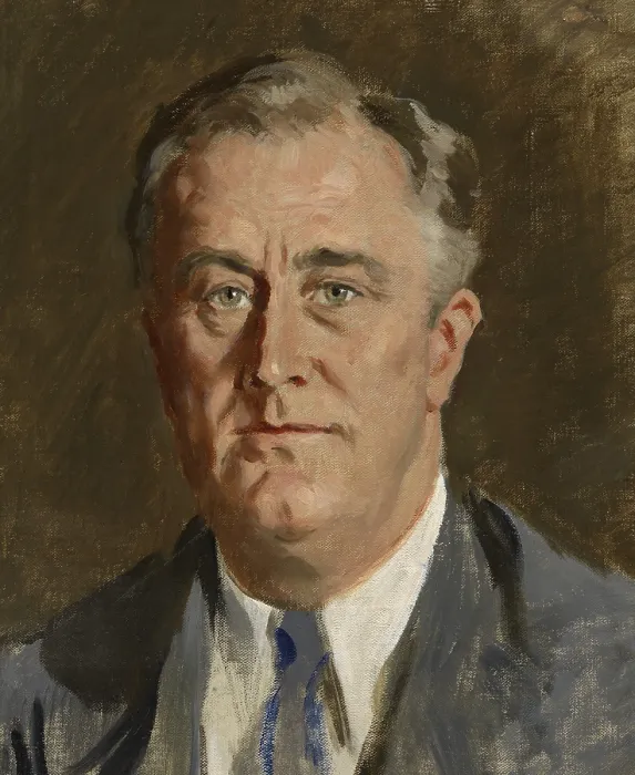 Framed Print : Franklin Roosevelt, 32nd President of the United States, was elected to serve an unprecedented four terms. He held office from 1933 until his death in 1945 Framed Print : Franklin Roosevelt, 32nd President of the United States, was elected to serve an unprecedented four terms. He held office from 1933 until his death in 1945
