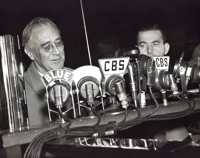 Framed Print : Franklin Roosevelt campaigns for a fourth term as President in Boston. Nov. 4, 1944
