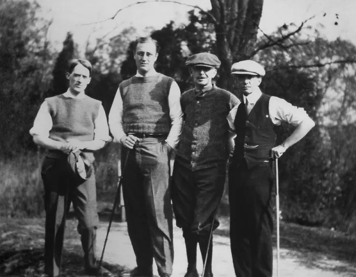 Framed Print : Franklin Roosevelt with golfing group. 1920