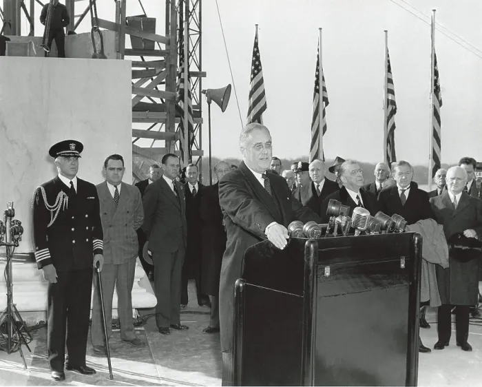 Framed Print : Franklin Roosevelt at Jefferson Memorial cornerstone laying. Nov. 15, 1939. (BSLOC_2013_5_137)