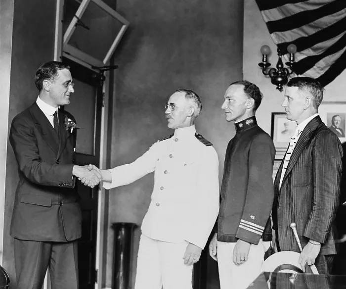 Framed Print : Franklin Roosevelt receiving official notification of his Democratic Vice Presidential nomination. July 17, 1920. (BSLOC_2015_16_114)