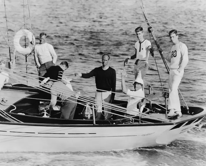 Framed Print : Franklin Roosevelt sailed from Marion, MA, to Campobello Island in June 1933. He was joined on the schooner Amberjack II by three of his sons Framed Print : Franklin Roosevelt sailed from Marion, MA, to Campobello Island in June 1933. He was joined on the schooner Amberjack II by three of his sons