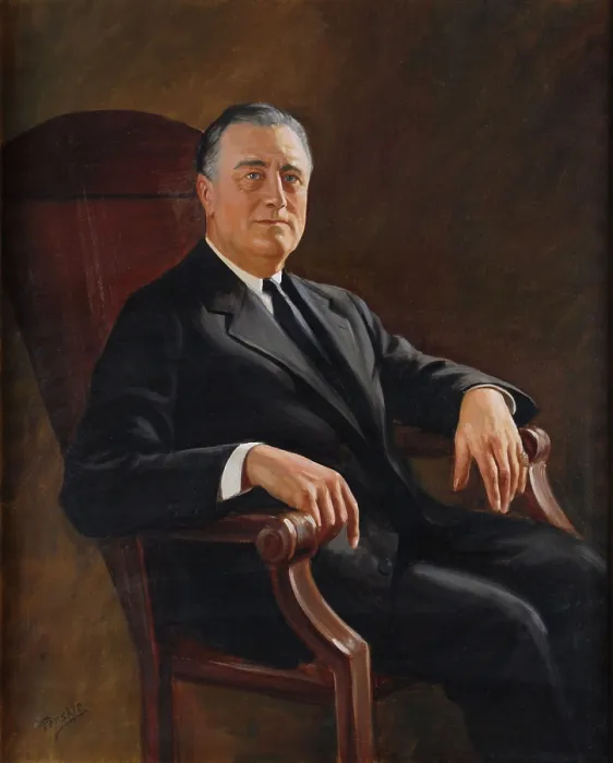 Framed Print : Franklin Roosevelts official portrait as governor of New York State, Jan. 1928 to Dec. 1932. Painted by Jacob H Framed Print : Franklin Roosevelts official portrait as governor of New York State, Jan. 1928 to Dec. 1932. Painted by Jacob H
