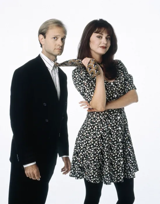 Framed Print : FRASIER, from left: David Hyde Pierce, Jane Leeves, 1993-2004 Framed Print : FRASIER, from left: David Hyde Pierce, Jane Leeves, 1993-2004