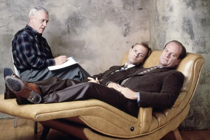 Framed Print : FRASIER, from left: John Mahoney, David Hyde Pierce, Kelsey Grammer, 1993-2004