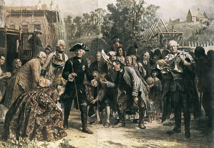 Framed Print : FREDERICK II 'the Geat' (1712-1786). The king travelling, after a painting by Adolf von Menzel. Painting. AISA / Everett Collection**US SALES ONLY** Framed Print : FREDERICK II 'the Geat' (1712-1786). The king travelling, after a painting by Adolf von Menzel. Painting. AISA / Everett Collection**US SALES ONLY**