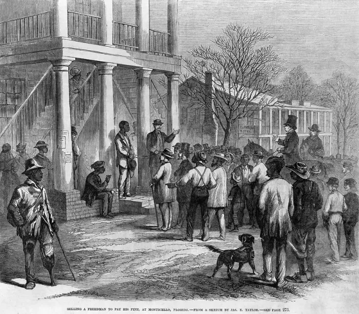 Framed Print : A freedman in Monticello, Florida was auctioned to pay a legal fine in 1867