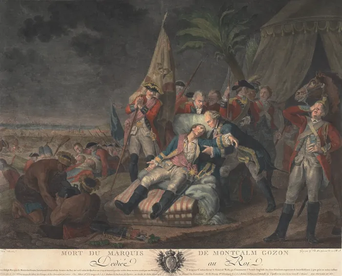 Framed Print : French and Indian War. The Death of French General Louis-Joseph Montcalm at the Battle of the Plains of Abraham, Sept. 13, 1759 (BSLOC_2019_3_27) Framed Print : French and Indian War. The Death of French General Louis-Joseph Montcalm at the Battle of the Plains of Abraham, Sept. 13, 1759 (BSLOC_2019_3_27)