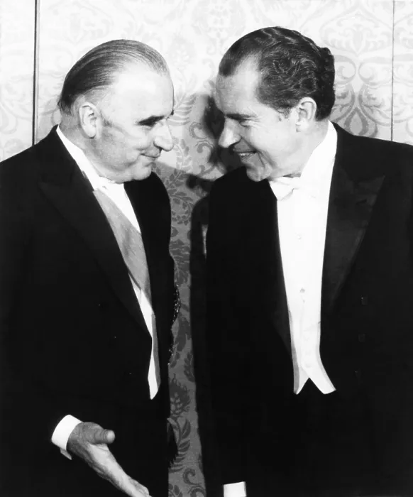 Framed Print : French President Georges Pompidou (left) with President Richard Nixon, March 2, 1970