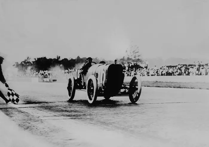 Framed Print : French race car driver Jules Goux winning the Indianapolis 500 on May 30, 1913 (BSLOC_2018_4_171)