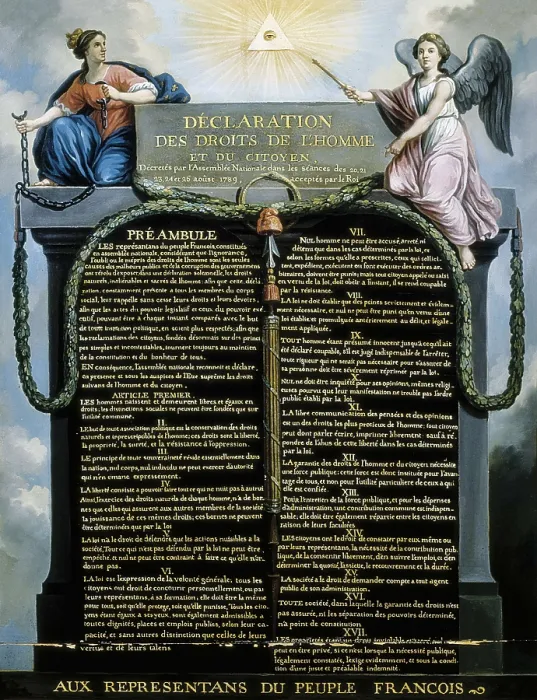 Framed Print : The French Revolution (1789). Declaration of the Rights of Man and of the Citizen. Painting. FRANCE. Paris. Muse Carnavalet (Carnavalet Museum)