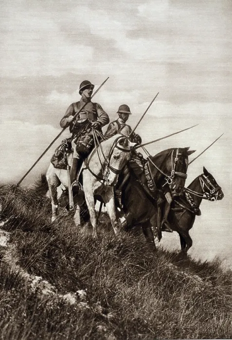 Framed Print : French WW1 cavalry patrol the Aisne to which the Germans had been driven. Sept. 1914. At this time German Armies had advanced within 22 miles of Paris. (BSLOC_2012_4_140) Framed Print : French WW1 cavalry patrol the Aisne to which the Germans had been driven. Sept. 1914. At this time German Armies had advanced within 22 miles of Paris. (BSLOC_2012_4_140)
