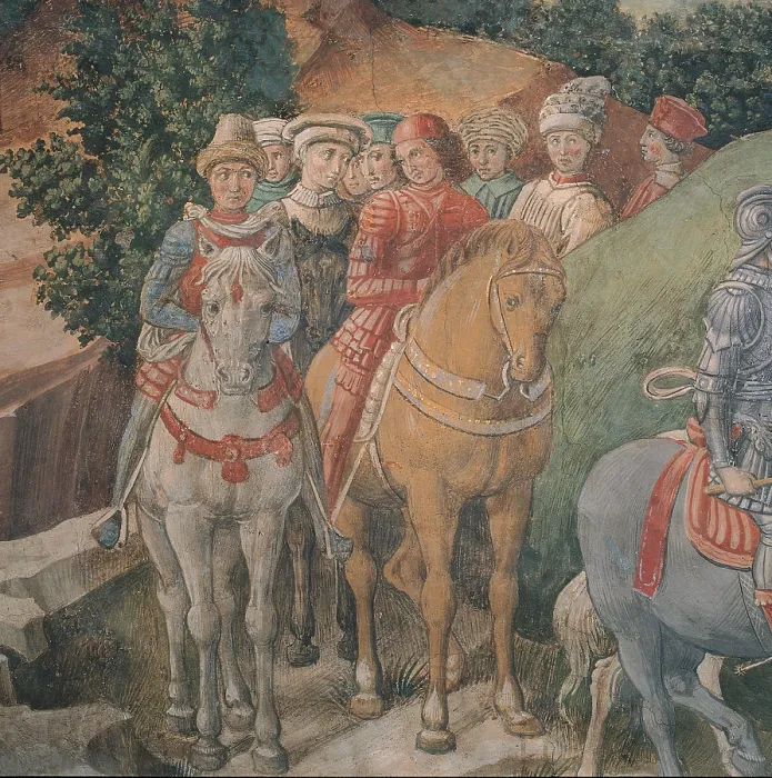 Framed Print : Frescoes of the Chapel of the Magi, by Benozzo di Lese di Sandro known as Benozzo Gozzoli, 15th Century, 1459 -1460 about, fresco, - Italy, Tuscany, Florence