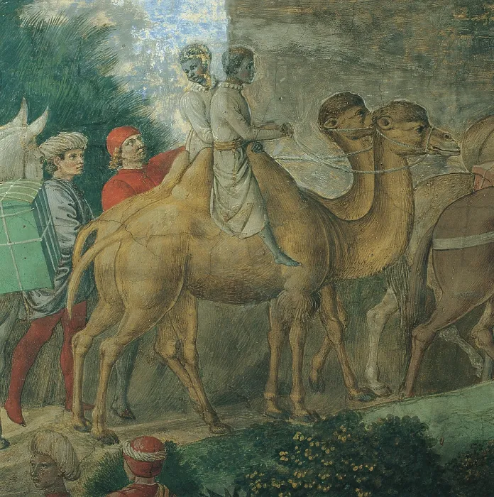 Framed Print : Frescoes of the Chapel of the Magi, by Benozzo di Lese di Sandro known as Benozzo Gozzoli, 15th Century, 1459 -1460 about, fresco, - Italy, Tuscany, Florence