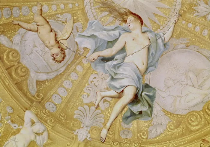 Framed Print : Frescoes of the Palace Of Justice in Bologna, by Marcantonio Franceschini, 1680 - 1682, 17th Century, fresco - Italy, Emilia-Romagna, Bologna, Palace Of Justice. Detail