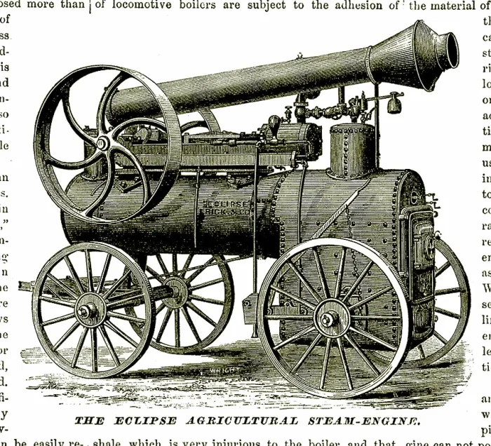 Framed Print : The Frick Eclipse Agricultural Steam-Engine; engraving, 1874 Framed Print : The Frick Eclipse Agricultural Steam-Engine; engraving, 1874