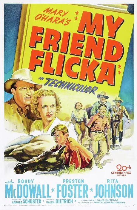 Framed Print : MY FRIEND FLICKA, US poster, from left: Preston Foster, Rita Johnson, Roddy McDowall, 1943, TM and Copyright 20th Century Fox Film Corp. / courtesy Everett Collection