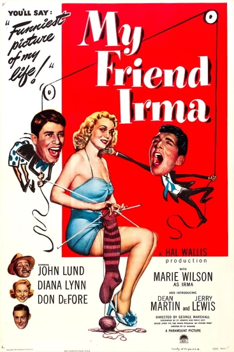Framed Print : MY FRIEND IRMA, US poster, center from left: Jerry Lewis, Marie Wilson, Dean Martin, bottom left from top: John Lund, Diana Lynn, Don DeFore, 1949 Framed Print : MY FRIEND IRMA, US poster, center from left: Jerry Lewis, Marie Wilson, Dean Martin, bottom left from top: John Lund, Diana Lynn, Don DeFore, 1949