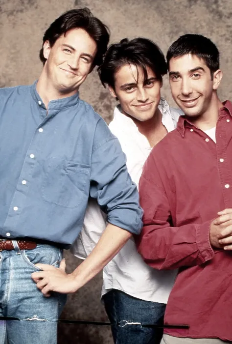 Framed Print : FRIENDS, from left, Matthew Perry, Matt LeBlanc, David Schwimmer, 1994-2004 (1994 photo)