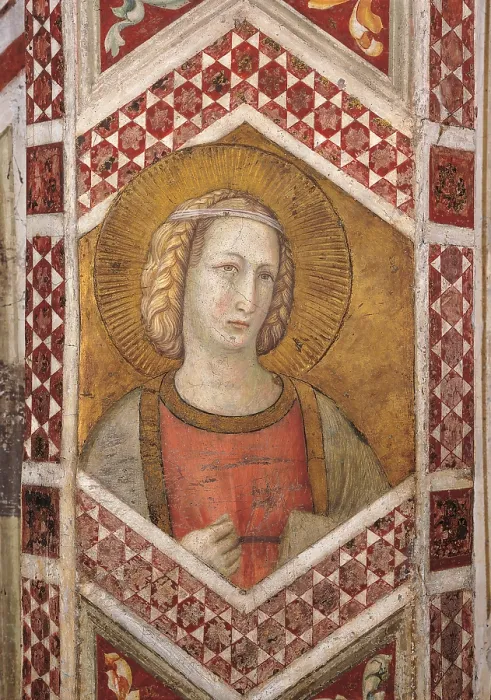 Framed Print : Friezes, by Pietro Lorenzetti, 1310 - 1320, 14th Century, fresco, - Italy, Umbria, Perugia, Assisi, Papal Basilica of San Francesco. Detail