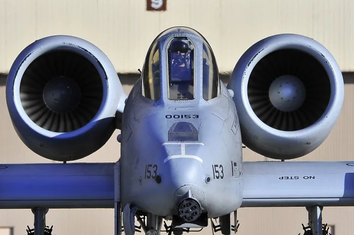 Framed Print : Frontal view of a A-10 Thunderbolt aircraft called Warthog was developed in the 1970s to provide close air support for ground forces. Oct. 9 2009. (BSLOC_2011_12_235) Framed Print : Frontal view of a A-10 Thunderbolt aircraft called Warthog was developed in the 1970s to provide close air support for ground forces. Oct. 9 2009. (BSLOC_2011_12_235)