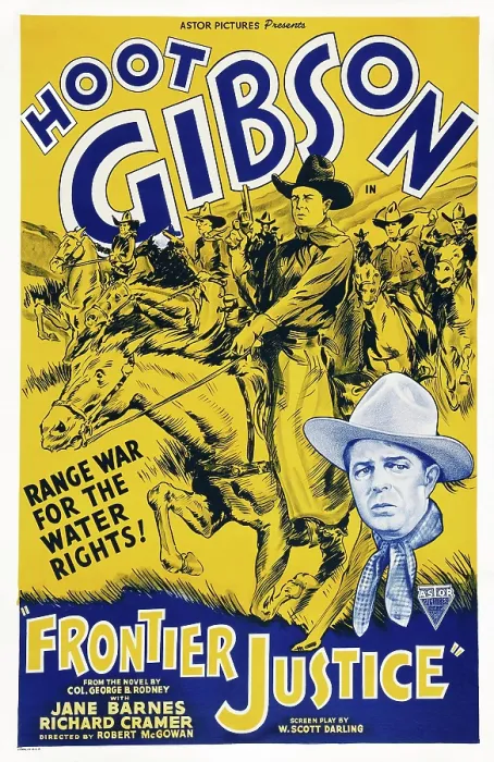 Framed Print : FRONTIER JUSTICE, US poster art, Hoot Gibson, 1936 Framed Print : FRONTIER JUSTICE, US poster art, Hoot Gibson, 1936