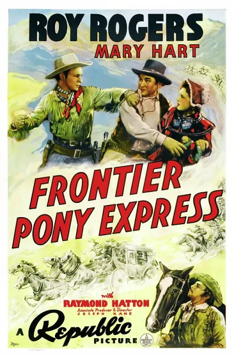 Framed Print : FRONTIER PONY EXPRESS, US poster art, top left: Roy Rogers, top right: Mary Hart, 1939 Framed Print : FRONTIER PONY EXPRESS, US poster art, top left: Roy Rogers, top right: Mary Hart, 1939