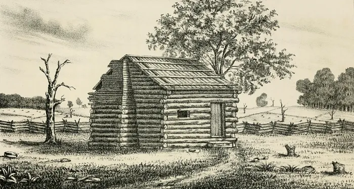 Framed Print : A frontier Presbyterian Church. The log cabin church was built in western Pennsylvania. Ca. 1800 Framed Print : A frontier Presbyterian Church. The log cabin church was built in western Pennsylvania. Ca. 1800