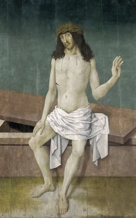 Framed Print : FRUEAUF, Rueland, called 'the Elder' (1445-1507). Christ with the Crown of Thorns. ca. 1489. Ecce homo. Austrian school. Renaissance art. Oil on wood. GERMANY. Munich