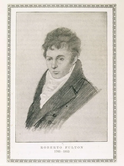 Framed Print : FULTON, Robert (1765-1815). Engraving. SPAIN. Madrid. National Library. AISA / Everett Collection**US SALES ONLY** Framed Print : FULTON, Robert (1765-1815). Engraving. SPAIN. Madrid. National Library. AISA / Everett Collection**US SALES ONLY**