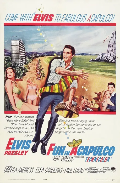 Framed Print : FUN IN ACAPULCO, US poster art, Elvis Presley, (center and far right), Ursula Andress, (second right), 1963