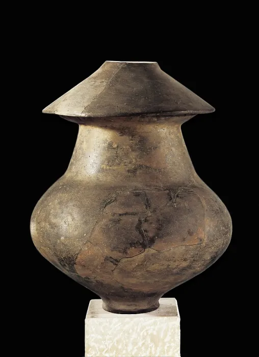 Framed Print : Funerary Urn. 9th c. BC. Campos de Urna Culture. Iron Age. Ceramics. SPAIN. Barcelona. Archaeology Museum of Catalonia. Proc: SPAIN. Terrassa. Necropolis of Can Missert