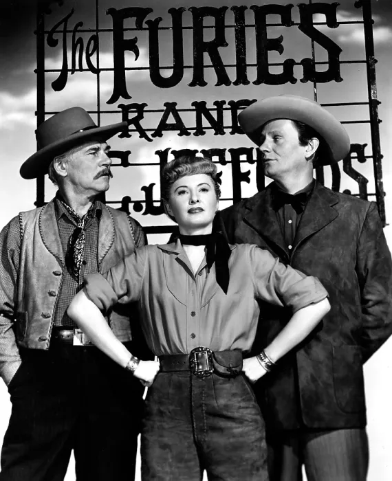 Framed Print : THE FURIES, Walter Huston, Barbara Stanwyck, Wendell Corey, 1950
