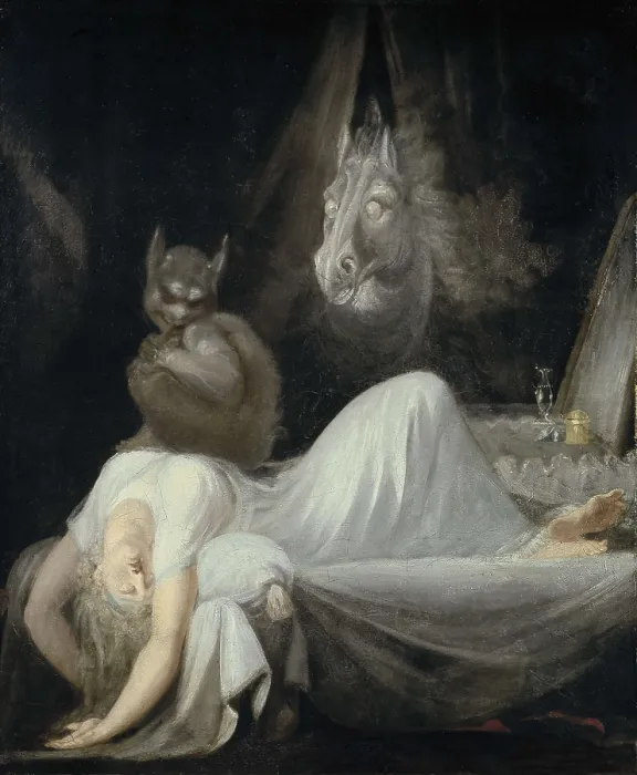 Framed Print : FUSELI, Johann Heinrich (1741-1825). The Nightmare. 1790 - 1791. Romanticism. Oil on canvas. GERMANY. Frankfurt. Goethe House and National Goethe Museum Framed Print : FUSELI, Johann Heinrich (1741-1825). The Nightmare. 1790 - 1791. Romanticism. Oil on canvas. GERMANY. Frankfurt. Goethe House and National Goethe Museum