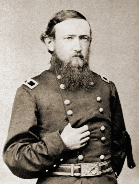 Framed Print : Future President Benjamin Harrison in the uniform of a Union Army brigadier general, in 1865 Framed Print : Future President Benjamin Harrison in the uniform of a Union Army brigadier general, in 1865