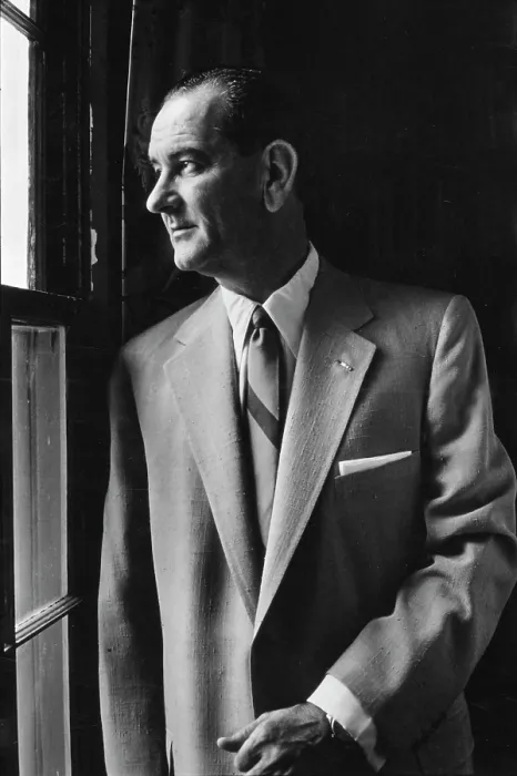 Framed Print : Future President Lyndon Johnson (1908-1973), as Senate majority leader, photograph by Thomas J. O'Halloran, September, 1955